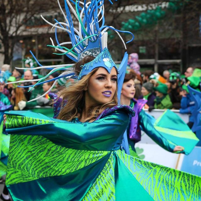 performer in St Patricks Day parade